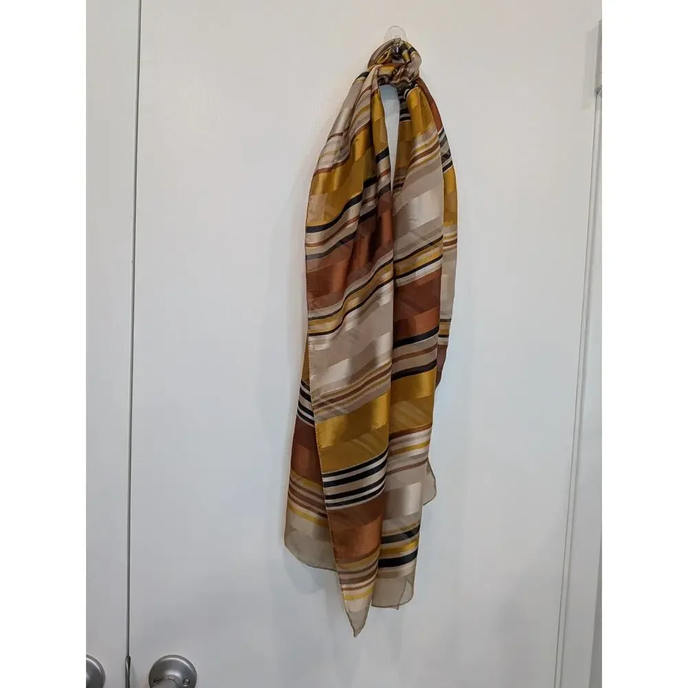Vintage 100% Silk Striped 15